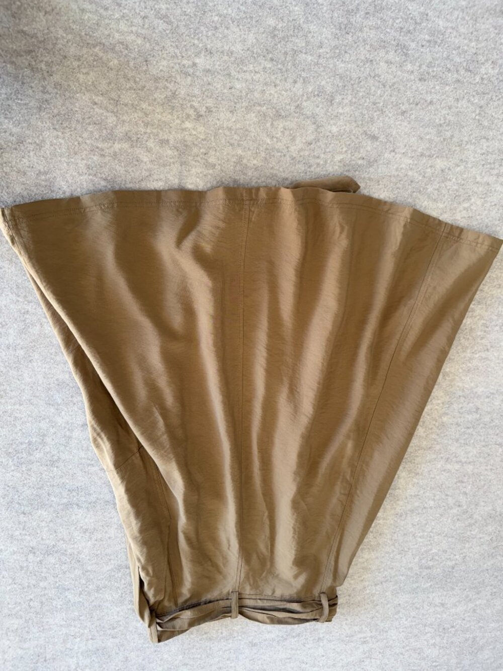 Banana Republic Khaki Wrap Midi Skirt Tie Waist A Line Utility Size 6 - Picture 7 of 8